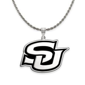 Sterling Silver Southern U. XL Enamel Pendant Necklace - 24 Inch